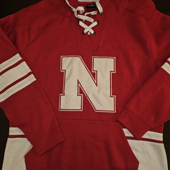 Colosseum Scarlet Nebraska Huskers Mens M Lace Up 3.0 Pullover Hoodie - Picture 2 of 8